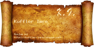 Kuffler Imre névjegykártya